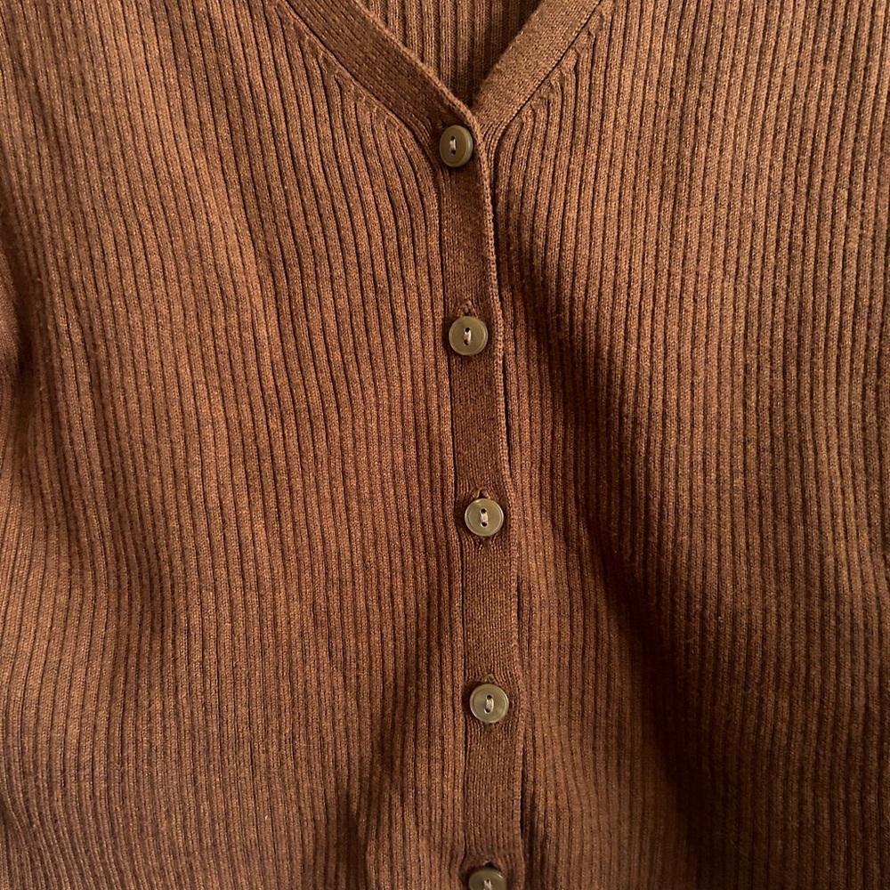 Old Navy Brown/Rust Ribbed Cardigan - Picture 4 of 6